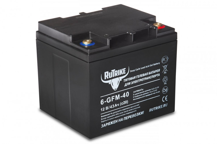 Тяговый гелевый аккумулятор RuTrike 6-GFM-40A (12V43A/H C20) в Саратове