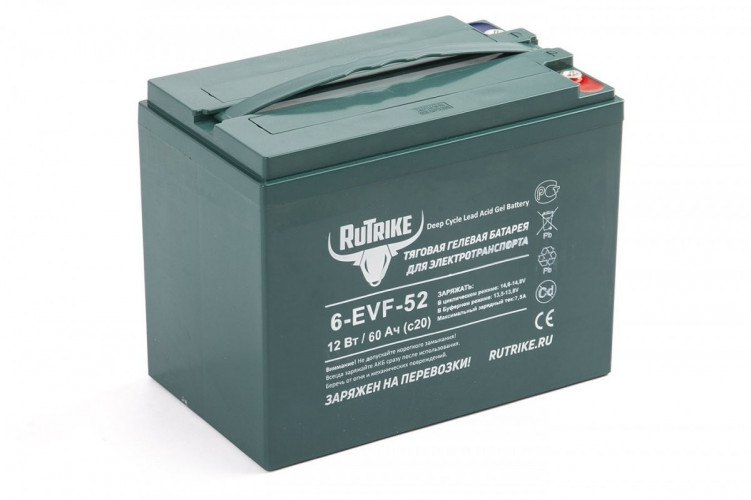 Тяговый гелевый аккумулятор RuTrike 6-EVF-52A (12V52A/H C3) в Саратове