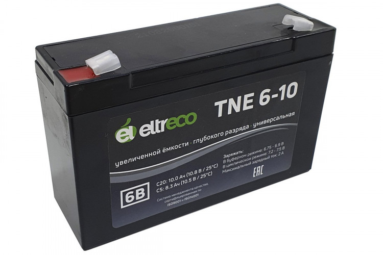 Тяговый аккумулятор Eltreco TNE6-10 (6V10A/H C20) в Саратове