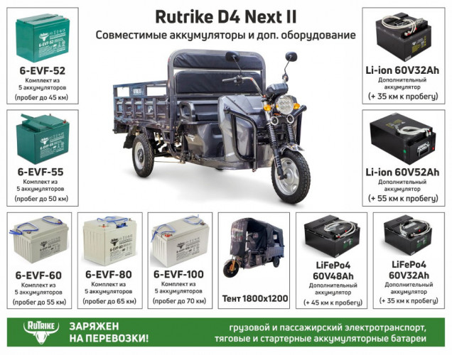 Грузовой электрический трицикл RuTrike D4 NEXT II в Саратове