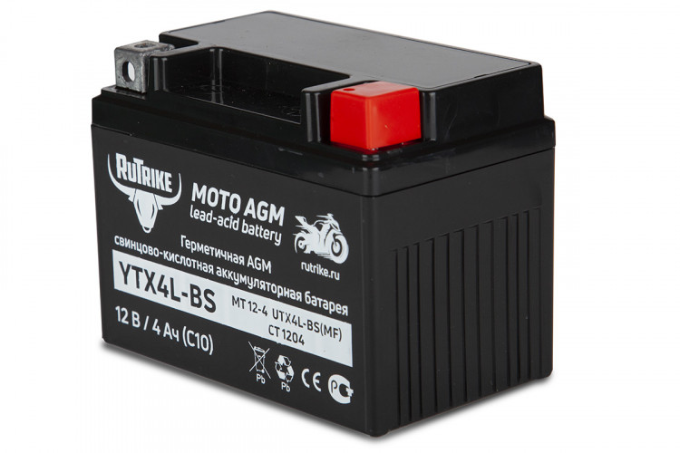 Аккумулятор стартерный для мототехники Rutrike YTX4L-BS (12V/4Ah) в Саратове