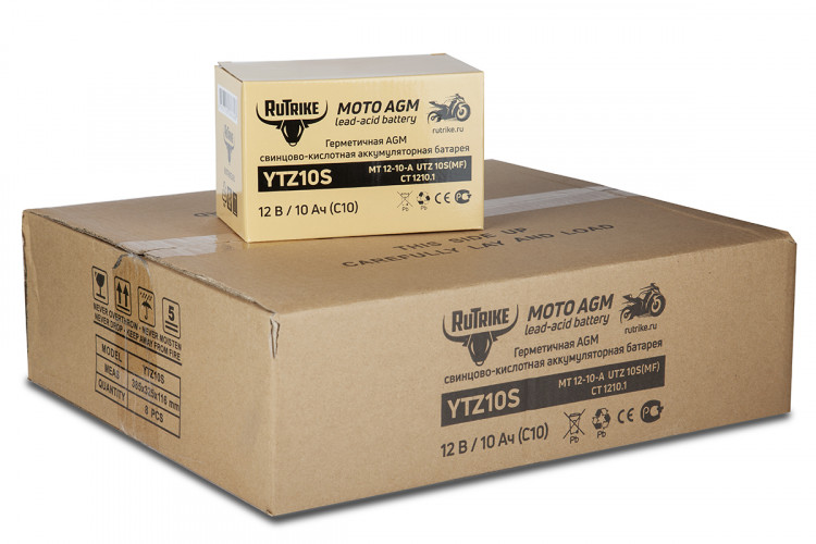 Аккумулятор стартерный для мототехники Rutrike YTZ10S (12V/10Ah) в Саратове