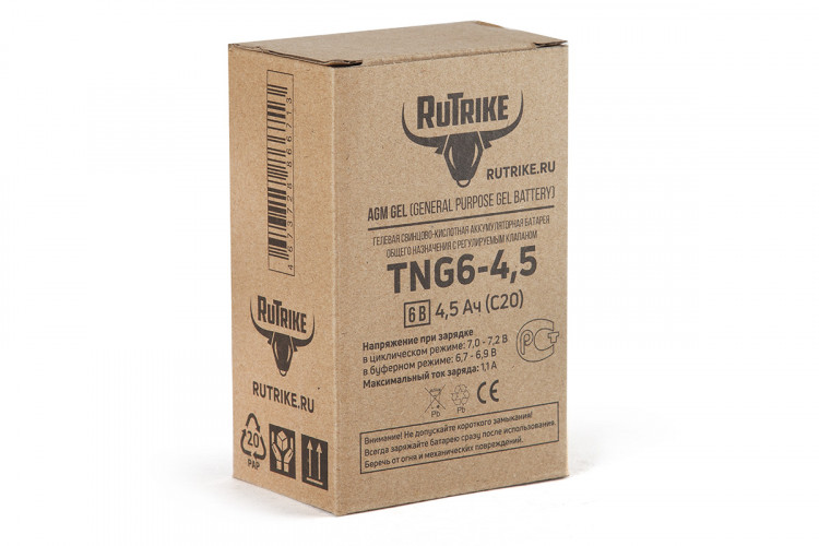 Тяговый гелевый аккумулятор RuTrike TNG 6-4,5 (6V4,5A/H C20) в Саратове