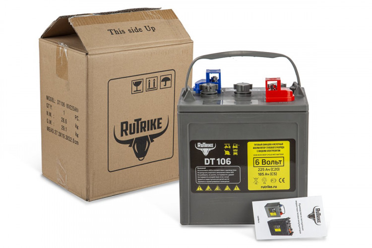 Тяговый аккумулятор RuTrike WET DT106 (T-105) 6V155A/H C3 в Саратове