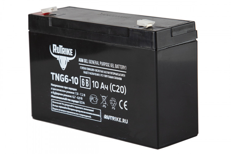 Тяговый гелевый аккумулятор RuTrike TNG 6-10 (6V10A/H C20) в Саратове