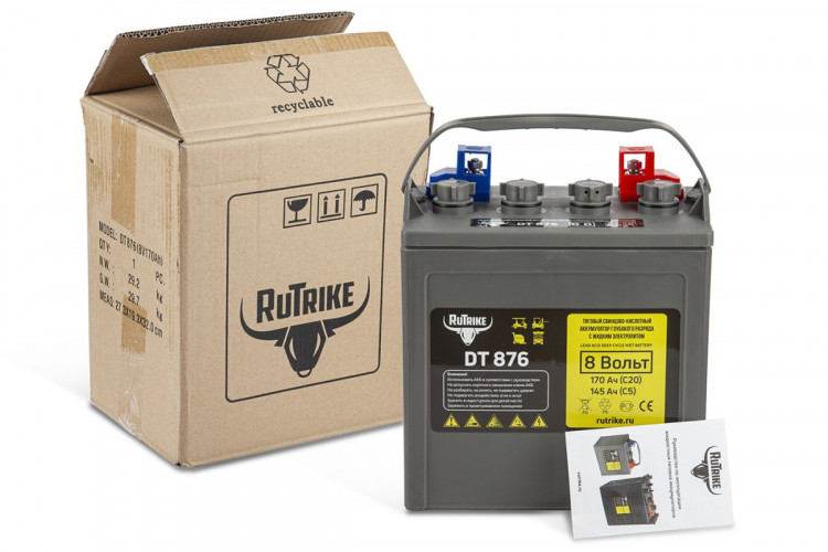 Тяговый аккумулятор RuTrike WET DT876 (T-875) 8V120A/H C3 в Саратове