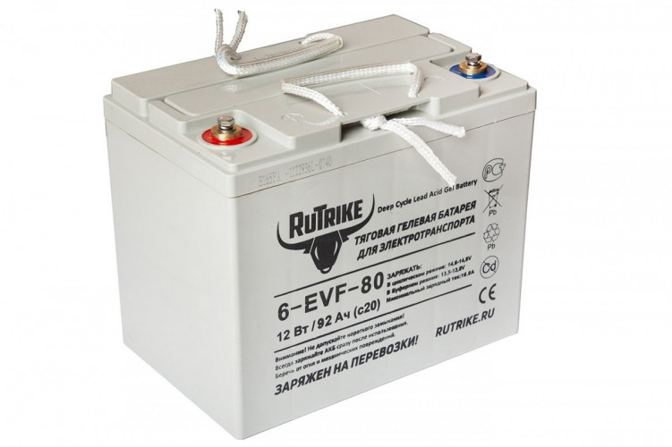 Тяговый гелевый аккумулятор RuTrike 6-EVF-80A (12V80A/H C3) в Саратове